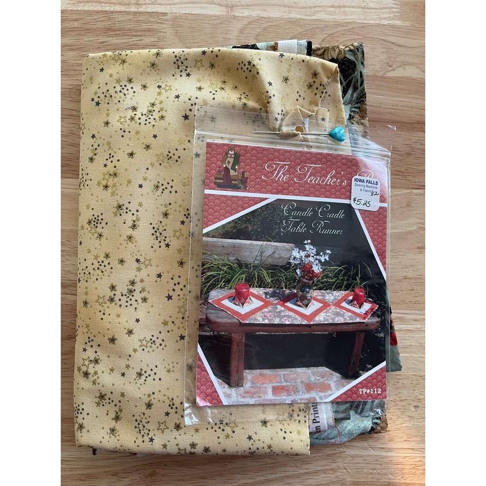 Candle Cradle Quilted Table Runner Pattern & Fabric The Teacher's Pet 18"x‎ 52"